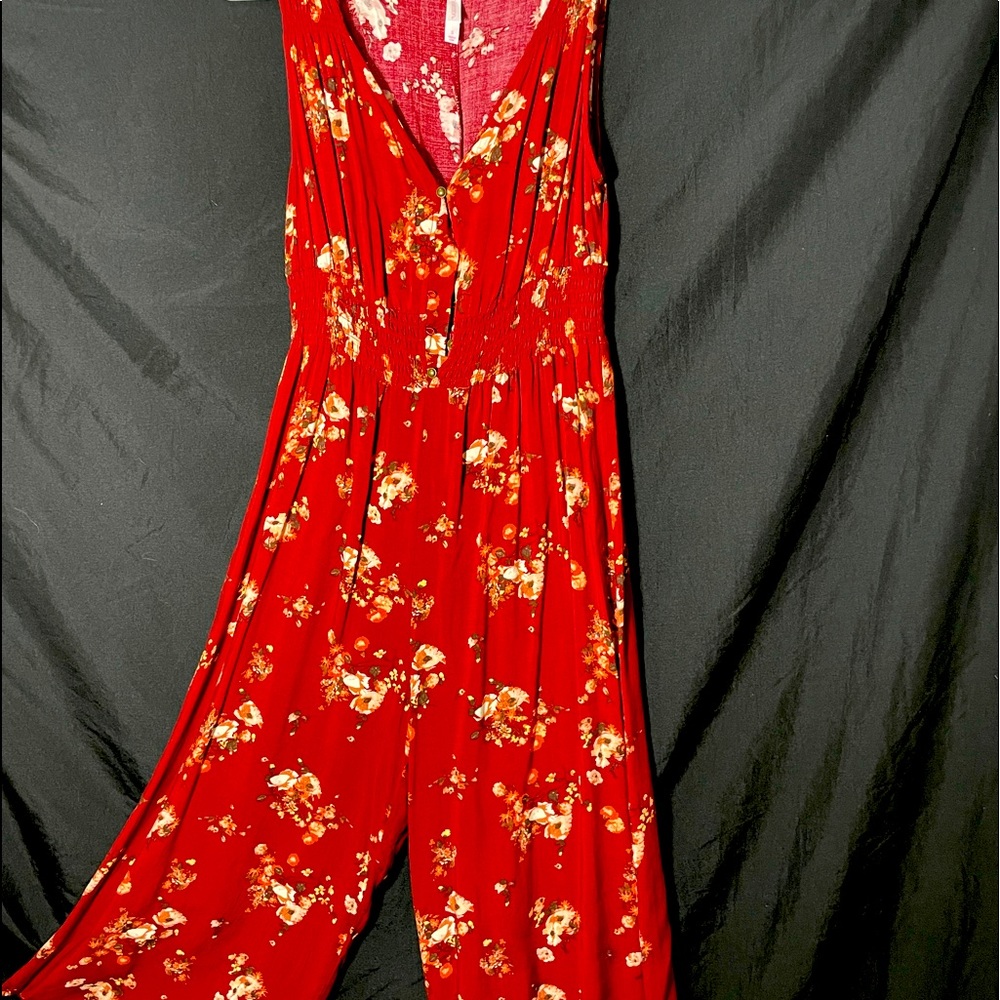 Cute xhiliration pantsuit floral sleeveless spring sz s